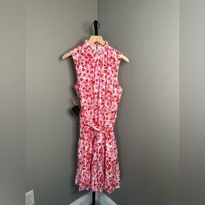 NWT Area Stars Geometric Pink and Red Sleeveless‎ Dress Size M